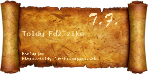 Toldy Füzike névjegykártya